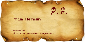 Prim Herman névjegykártya